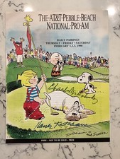 Charles Schulz and Hank Ketcham Autographed 1990 Pebble Beach ProAm Golf Program picture
