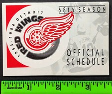 Detroit Red Wings 1994 Foldout Hockey Pocket Schedule picture