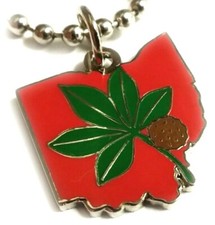 OSU Ohio State University Buckeyes Football Charm Pendant Necklace w/ Ball Chain picture