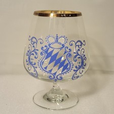 Vintage Böckling Germany Bavarian Coat of Arms Wine Goblet Glass Gold Rim picture