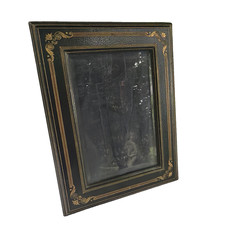 Antique Rich Green Leather Gold Embossed Maquet Picture Photo Frame France picture