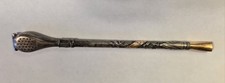 Antique Bombilla Yerba Mate Tea Straw 18K Gold Plate Industria Argentina picture
