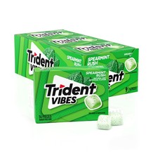 Trident Vibes SPEARMINT RUSH Sugar Free Chewing 14 Count (Pack of 9), Green picture
