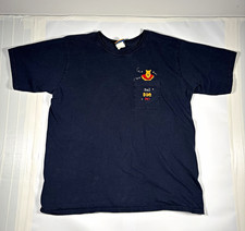Vintage Disney Winnie The Pooh Pocket T Shirt Embroidered Don't Bug Me Navy XL picture