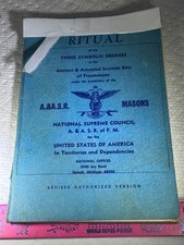 MASONIC RITUAL THREE SYMBOLIC DEGREES SCOTTISH RITE DETROIT FREEMASONS VINTAGE picture