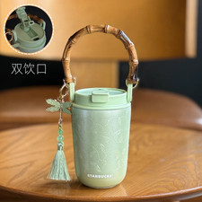 New Starbucks 2026 Spring Auspicious Series 14oz SS Dual-Sip Cup W/ Pendant Gift picture