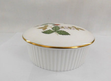 One  Wedgwood Wild Strawberry Ribbed Trinket Box With  Lid. picture