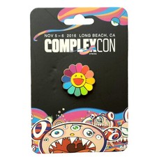 ⚡RARE⚡ TAKASHI MURAKAMI x COMPLEXCON 2016 Flower Murakami Pin *BRAND NEW* 🌸 picture