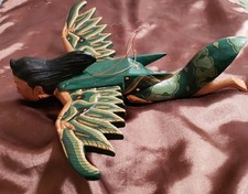 FLYING ANGEL HANGER (Med) Handcrafted, WOOD, GREEN Multi, Gold, 12