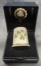 Vintage Royal Tara Fine Bone China Porcelain Thimble Ireland Shamrock Clover picture