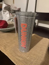 BRAND NEW 2024 Dunkin Donuts Sparkly Studded Tumbler 24oz RARE HARD TO FIND picture