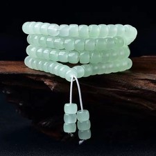Natural Hetian Jade Multi-Strand Bracelet Old-Style Beads 108 Beads Unisex picture