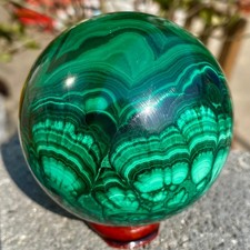 1.22LB Rare Natural Malachite quartz hand Carved sphere Crystal Healing Gem ball picture