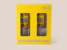 J.W. Dundee's Original Honey Brown Lager Flared Pilsner 14 OZ. Glasses Set of 4 picture