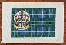 1922 Godfrey Phillips BDV Cigarette Silk Card Family Clans Tartan.  Douglas. picture