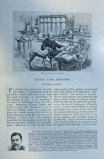 1892 Poet Alfred Lord Tennyson Aldworth Farringford illustrated  picture