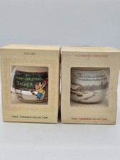 Set Of 2 Vintage Hallmark Christmas Tree Ornaments 1979 And 1980 picture