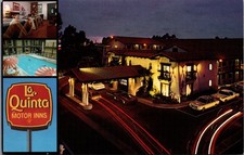 Vintage La Quinta Motor Inn Postcard - 1970s Multi-View Chrome Hotel Pool picture
