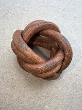 Vintage TURKS KNOT Boy Scout Leather Hand Woven NECKERCHIEF SLIDE Uniform Camp picture