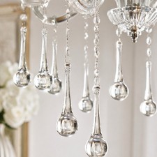 10 Clear Rain Drop Crystal Prisms Lighting Pendant Parts Lamp Chandelier 3 Inch picture
