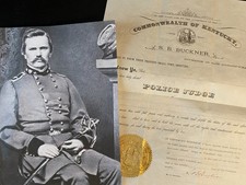 Confederate General Simon B. Buckner 1891 KY Governor signed Document picture