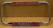 RARE 1940s-1955 FAR-WEST KAISER FRAZER  LARGE LICENSE PLATE FRAME Original picture