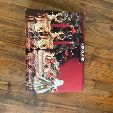 Vintage Kirkland Signature Santa And Sleigh With Reindeer Candle Holders and Box picture