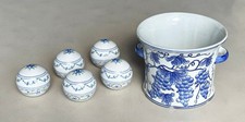 VTG Nantucket Ice Bucket And Porcelain Carpet Balls picture