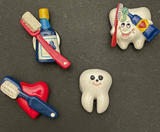 Lot of 4 Vintage Dental Tooth Themed Button Covers picture
