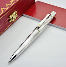 ON SALE Cartier Santos Ballpoint Pen Silver Finish Luxury Writing Instrument New picture