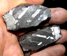 BEAUTIFUL 139 GM.  ETCHED CANYON DIABLO METEORITE PAIR ARIZONA 64 & 75 gm picture