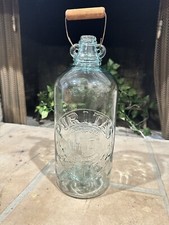 Pre 1929 Arrowhead PURITAS WATER 1 Gallon Carboy Glass Water Bottle w/ Handle picture