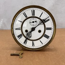 Antique Lenzkirch Mechanical Clock Movement 7” Dial Gong Key c.1860s picture