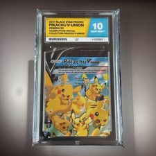 2021 BLACK STAR PROMO PIKACHU V-UNION #SWSH139 CELEBRATIONS HOLO ACE 10 GEM MT picture