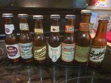 Lot of (7) Vintage Beer & Soda Miniature Bottles Salt & Pepper Shakers picture