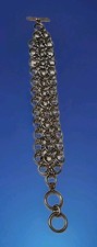 Vintage Multi Chain Link Bracelet Antique Gold Tone 8x1