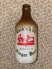 Vintage Ginger Beer bottle COCK 'N BULL rooster bull Los Angeles Calif picture