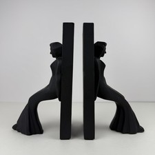 Kikkerland Leaning Women Bookends Matte Black Pair Chris Collicott Decor picture