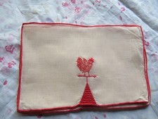 6 vintage Marghab Madeira linen red  