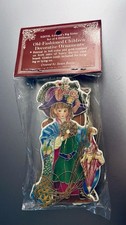 VTG  Old Fashion Kids Die-Cut Cardboard Embossed Christmas Ornaments by Shackman picture
