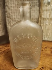 Extremely RARE Antique Half Pint Huntsville Hotel Bar Whiskey Flask Bottle W.E.  picture