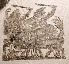 3 Thai Temple Rice Paper Rubbings, 1960's Vintage Thailand Art picture