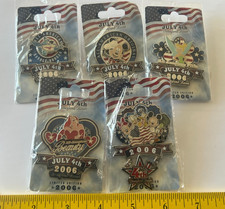 Disney July 4th 2006 Pin Set of 5 Mickey Tinker Bell Stitch Jessica Rabbit Seal picture