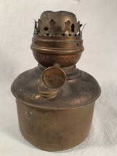 Victorian SUCCESS Brass Oil Lamp Font circa 1890s (as found) to electrify picture