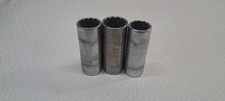 Vintage THORSEN 622J 11/16, 620J 5/8,  624J 3/4 Deep Socket 3/8 d SAE 12 pt USA picture