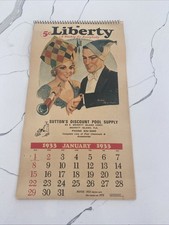 VINTAGE LIBERTY WEEKLY 1978 / 1933 CALENDAR SAME REPRINT COLORFUL ART CALIFORNIA picture