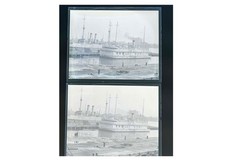 1930 Boston Navy Yard US Navy Torpedo Test Barge Newport RI Glass Negs (2) OOAK picture