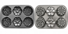 Nordic Ware Floral Bouquet Mini Bundt Cake Pan - 6 Cavity Molds - Pre-Owned picture