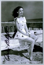 Ann Blyth Autographed Photo Vintage Black & White Actress Beach Scene picture