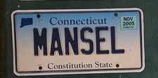 2005 CONNECTICUT VANITY LICENSE PLATE TAG    MANSEL picture